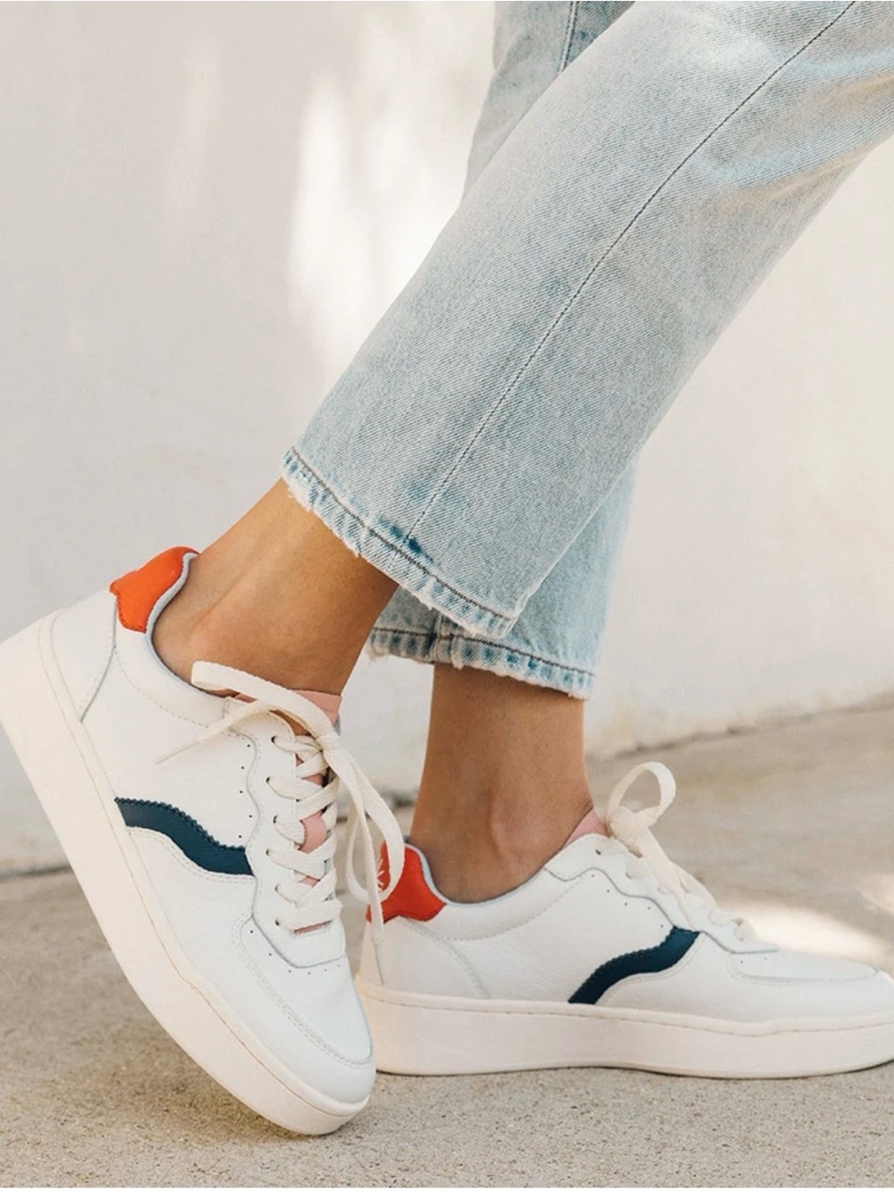 Soludos Roma Sneakers White Red Blue Sz 8.5